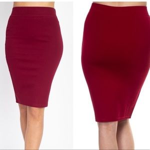 Wine Body Control Pencil Classic 
 Skirt NWT